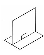 Zanduco 36" x 32" Portable Self-Standing Cashier Sneeze Guard with Cut-Out