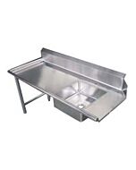 Zanduco 60"   Left Side Soiled Dish Table with Sink