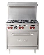 Vulcan SX36-6BN 36" 6-Burner Natural Gas Range with Standard Oven - 198,000 BTU
