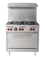 Vulcan SX36-6BP 36" 6-Burner Liquid Propane Range with Standard Oven - 198,000