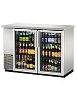 True TBB-24-48G-S-HC-LD 49" Stainless Steel Glas 2-Door Back Bar Refrigerator With LED Lighting & Hydrocarbon Refrigerant