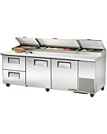 True TPP-AT2-93D-2-HC 93" Pizza Prep Table with Two Doors/Two Drawers