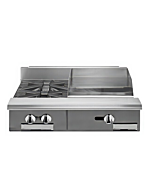 Vulcan V2BG18 V Series 36" 2 Burner Modular Gas Range with 18" Manual Griddle and 100,000 BTU - Natural Gas/Liquid Propane