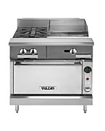 Vulcan V2BG18S V Series 36" 2 Burner Gas Range with 18" Manual Griddle, Standard Oven, and 150,000 BTU - Natural Gas/Liquid Propane