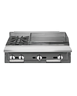 Vulcan V2BG24 V Series 36" 2 Burner Modular Gas Range with 24" Manual Griddle and 130,000 BTU - Natural Gas/Liquid Propane