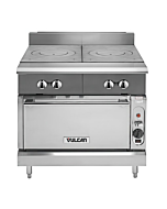 Vulcan V2FT36S V Series 36" Dual French-Top Gas Range with Standard Oven and 100,000 BTU - Natural Gas/Liquid Propane