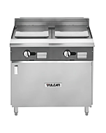 Vulcan V2P36B V Series 36" Dual 18" Plancha Top Gas Range with Cabinet Base and 35,000 BTU - Natural Gas/Liquid Propane
