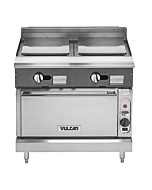 Vulcan V2P36C V Series 36" Dual 18" Plancha Top Gas Range with Convection Oven and 67,000 BTU - Natural Gas/Liquid Propane