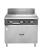 Vulcan V336HB V Series 36" 3 Hot Tops Gas Range with Cabinet Base and 90,000 BTU - Natural Gas/Liquid Propane