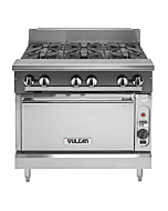 Vulcan V6B36C V Series 36" 6 Burner Gas Range with Convection Oven and 242,000 BTU - Natural Gas/Liquid Propane