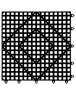 San Jamar VM5280-BK Versa-Mat 12" x 12" Black Interlocking Bar Matting