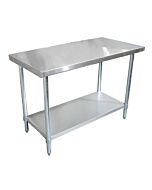 Zanduco 18" Stainless Steel Worktable with Galvanized Legs and Undershelf