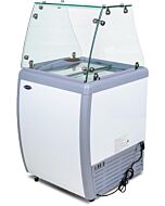 Zanduco 26" Ice Cream Dipping Cabinet / Freezer with Flat Sneeze Guard and 120 L Capacity