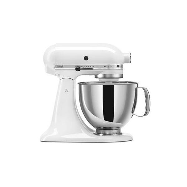 KitchenAid KSM150PSWH 5 Qt. Tilt Head Countertop Stand Mixer 