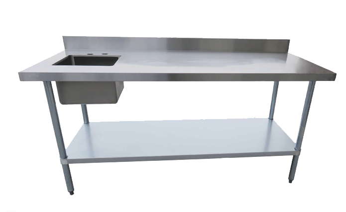 EFI Stainless Steel Work Table with Sink Backsplash 24 D X 60 W Zanduco CA Zanduco CA