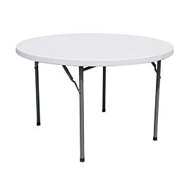 Product image for Zanduco 47" Solid Round Heavy-Duty White Plastic Folding Table