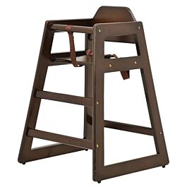 Product image for Omcan Commercial Wooden High Chair with Walnut Finish