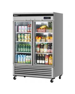 Turbo Air TSR-23GSD-N6 Super Deluxe 27" Bottom Mounted Glass Door Reach-In Refrigerator with LED Lighting