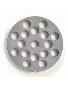 Omcan European Style #22 stainless steel plate, hubless, 12mm (1/2") - one notch/ round