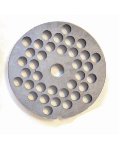 Omcan European Style #32 stainless steel plate, hubless, 10mm (3/8") - one notch/ round