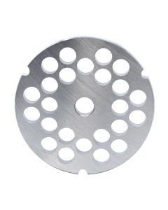Omcan European Style #32 stainless steel plate, hubless, 12mm (1/2") - three notches/ round