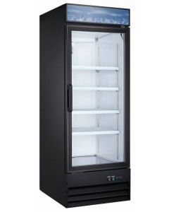 Zanduco 28" Single Door Glass Cooler - Black 23 cu. ft.