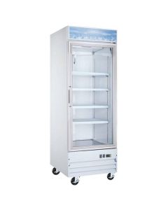 Zanduco 31" Single Door Swing Glass Freezer - White 23 cu. Ft.