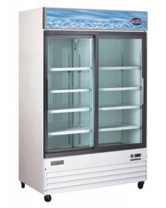 Zanduco 53" 2-Door Sliding Glass Cooler - White 45 cu. Ft.