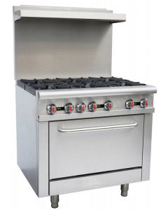 Zanduco 36" Commercial Range Oven 6 Burners - Natural Gas