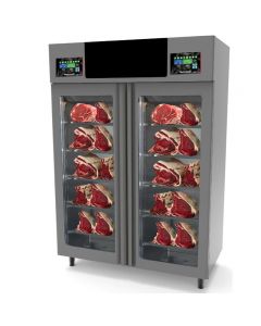Omcan Maturmeat 100 + 100kg Meat Aging Cabinet with ClimaTouch and Fumotic - 58" MATTWI4.0