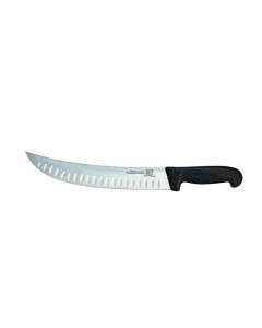 Omcan 10" Steak Knife, Granton Edge, Black, Greban
