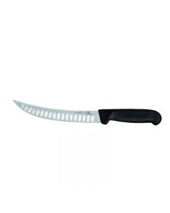 Omcan 8" Breaking Knife, Granton Edge, Black, Greban