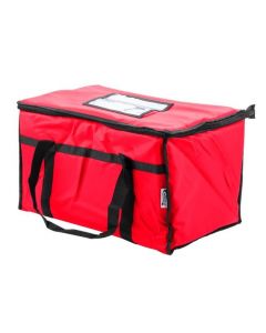 Choice Insulated Food Delivery Bag / Pan Carrier, Red Nylon, 23" x 13" x 15"