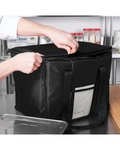 Choice Insulated Delivery Bag, Soft-Sided Sandwich / Take-Out Hot / Cold Delivery Bag, Black Nylon, 15" x 12" x 12"