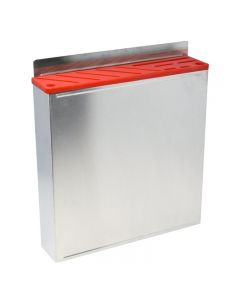 Omcan 10 Slot Wall Mounted Stainless Steel Knife Rack with Red Insert
