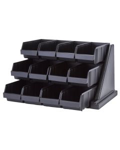 Cambro 12RS12110 Condiment Organizers and 12 Bins 21 3/8 x 25" x 14 1/4" - Black