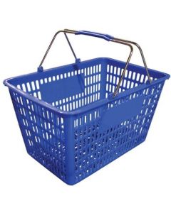 Omcan 18.75" X 11.5" Plastic Grocery Market Shopping Basket - Blue
