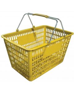 Omcan 18.75" X 11.5" Plastic Grocery Market Shopping Basket - Yellow
