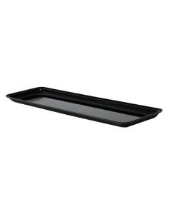 Delfin 30'' x 8'' x 1'' Black Acrylic Rectangular Market Tray TRC-308-10