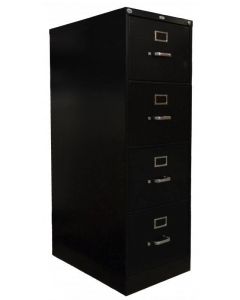 Omcan Charcoal Black Legal Vertical File Cabinet with Four Drawers
