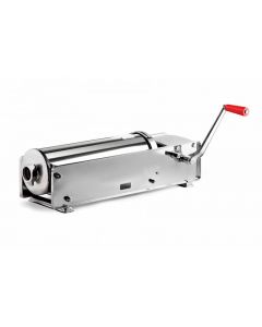 Omcan Tre Spade 10 kg / 22 lb Horizontal Sausage Stuffer Stainless Steel Sides Two-Speed Gear-Driven