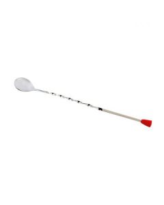 Zanduco 11" Stainless Steel Bar Spoon with Red Knob
