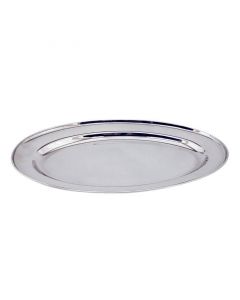 Zanduco 21 5/8" x 15" Oval Stainless Steel Platter