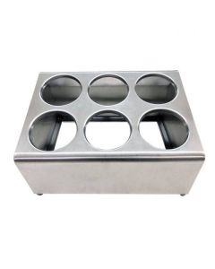 Zanduco Six Hole / Two Tier Stainless Steel Flatware Cylinder Holder