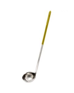Zanduco 1 oz. One-Piece Stainless Steel Ladle with Yellow Handle