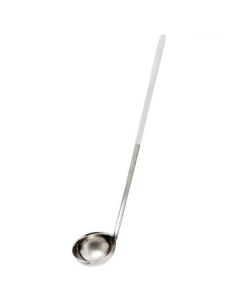 Zanduco 3 oz. One-Piece Stainless Steel Ladle with Ivory Handle