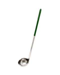 Zanduco 4 oz. One-Piece Stainless Steel Ladle with Green Handle