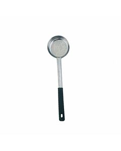 Zanduco 6 oz. One-Piece Stainless Steel Solid Portion Control Spoon with Black Handle