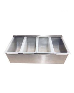 Zanduco Stainless Steel 4-Compartment Condiment Holder with Clear Cover
