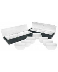 Zanduco White Inserts for Plastic 5-Compartment Condiment holder with Clear Cover